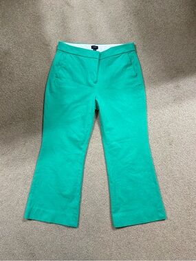 J. Crew Wide-Leg Pants in Vibrant Teal Green